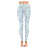 Dolphin blue striped background Women's Legging Fulfilled In US