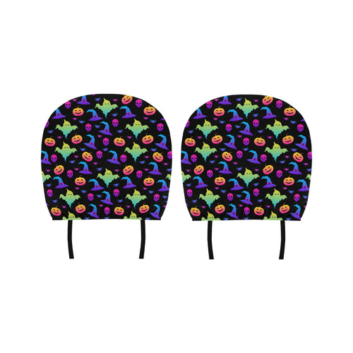 Colorful halloween background Car Headrest Cover