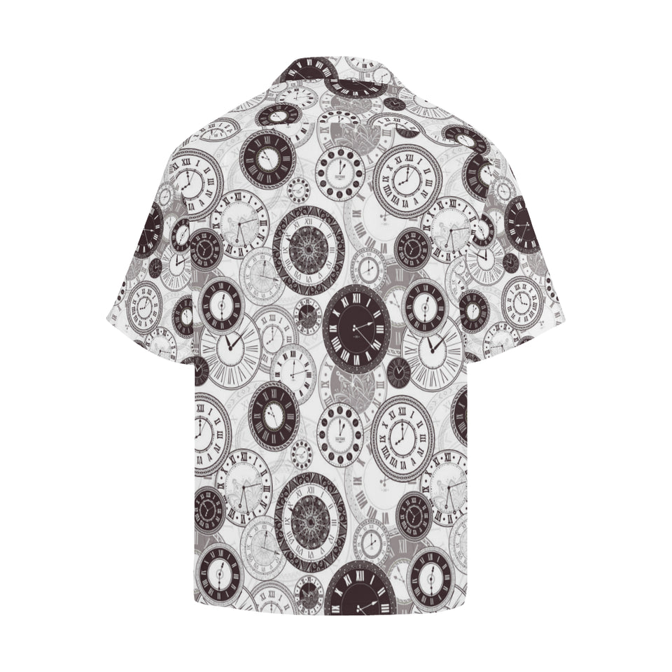 Classic vintage clock pattern Men's All Over Print Hawaiian Shirt