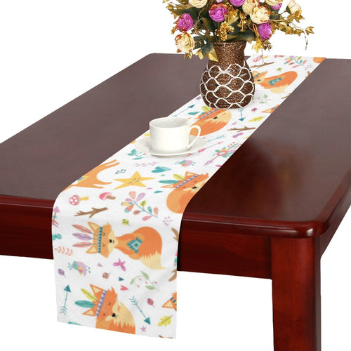 cute tribal fox pattern Table Runner