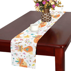 cute tribal fox pattern Table Runner