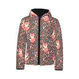 fox leaves mushroom pattern Kids' Boys' Girls' Padded Hooded Jacket