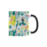 Cute parrot toucan flamingo cactus exotic leaves p Morphing Mug Heat Changing Mug