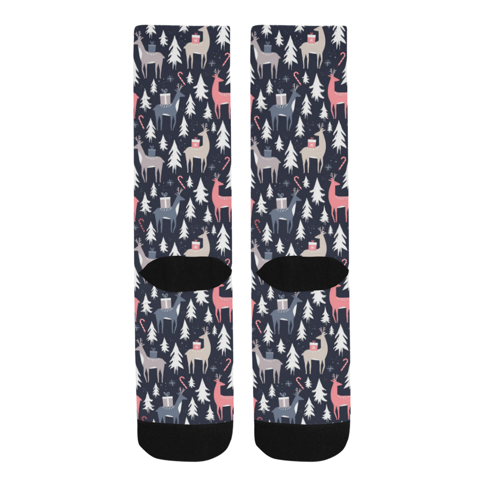 Deers Winter Christmas pattern Crew Socks