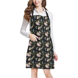 Hummingbird Pattern Print Design 03 All Over Print Adjustable Apron