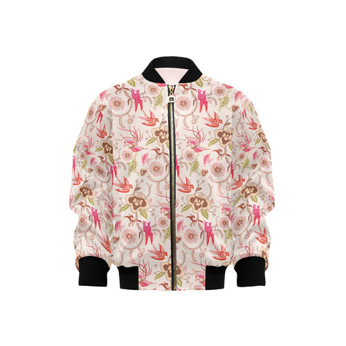 Swallow Pattern Print Design 01 Kids' Boys' Girls' Bomber Jacket
