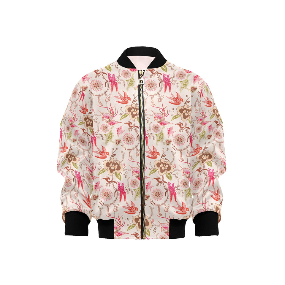 Swallow Pattern Print Design 01 Kids' Boys' Girls' Bomber Jacket