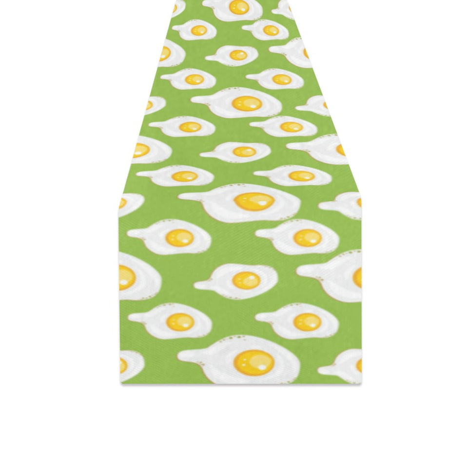 Fried Eggs Pattern Print Design 01 Table Runner