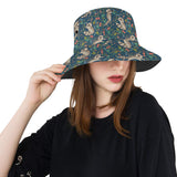 Raccoon tropical leaves pattern Unisex Bucket Hat