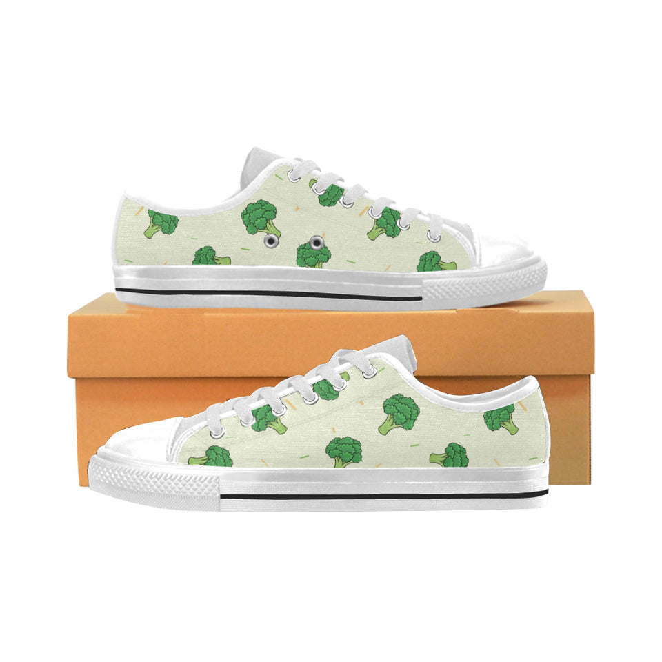 Broccoli pattern Men's Low Top Shoes White