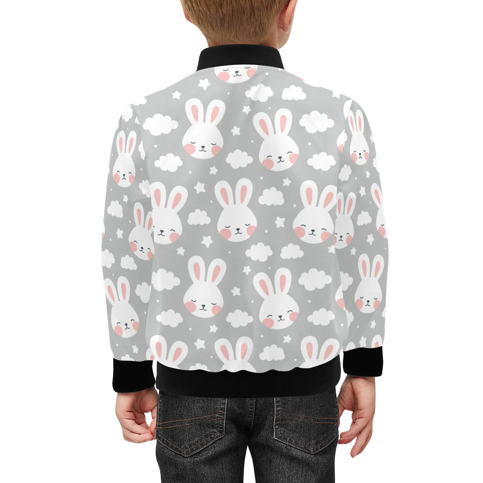 Rabbit cloud Pattern Kids' Boys' Girls' Bomber Jacket
