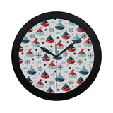 Cute color paper sailboat pattern Elegant Black Wall Clock