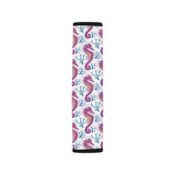 Purple seahorse blue coral pattern Car Seat Belt Cover