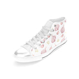 Garlic pattern Women's High Top Canvas Shoes White