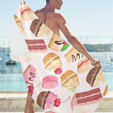 Cake cupcake sweets pattern Beach Towel