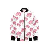 Pink lotus waterlily pattern Kids' Boys' Girls' Bomber Jacket