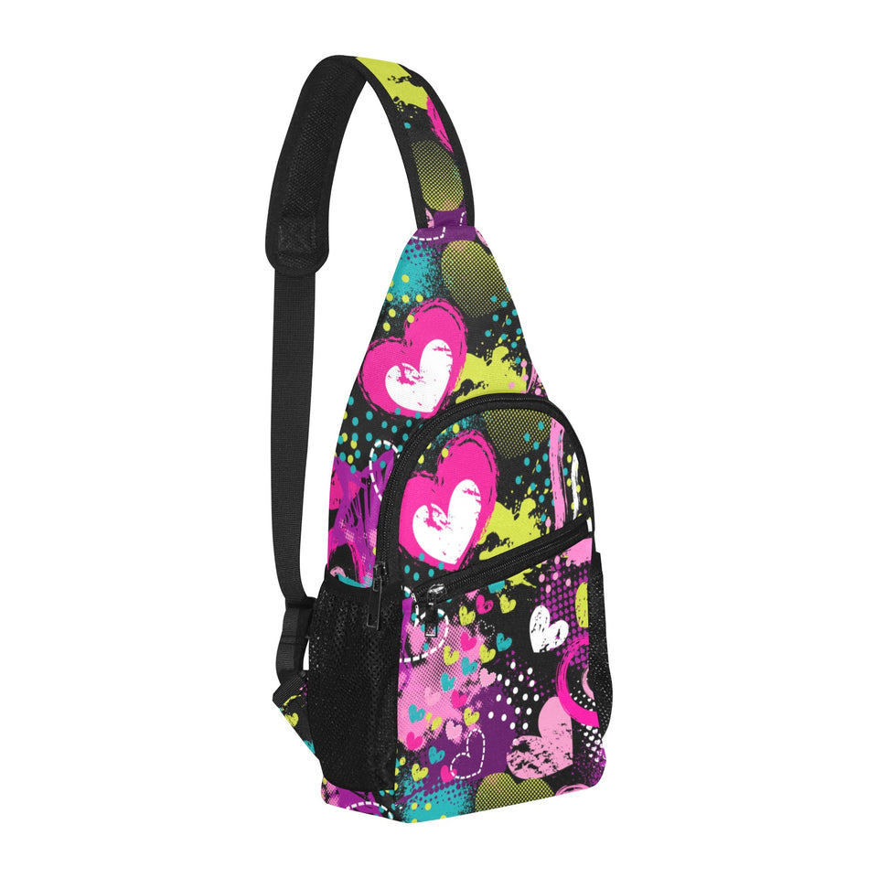 heart dot wave star creative design pattern All Over Print Chest Bag
