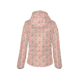 Eiffel Tower Flower Pattern Design 03 Women's Padded Hooded Jacket