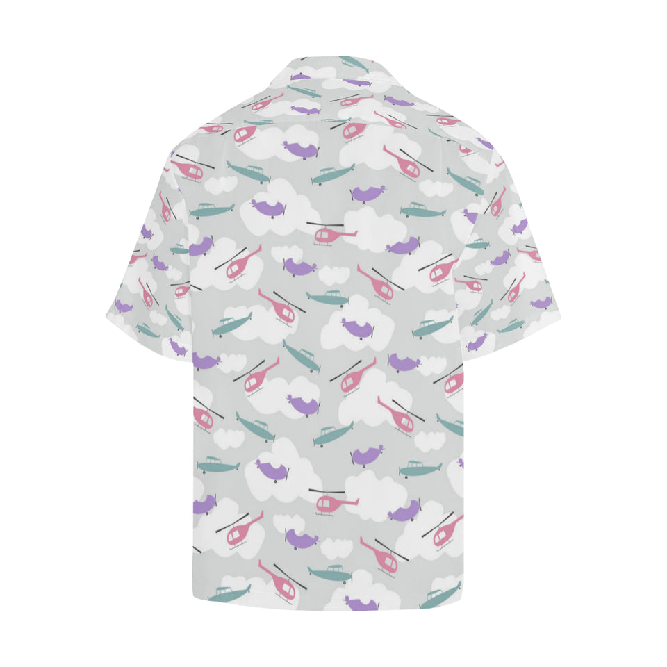 Helicopter plane pattern Men's All Over Print Hawaiian Shirt