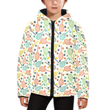 Tennis Pattern Print Design 03 Kids' Boys' Girls' Padded Hooded Jacket