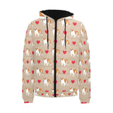 English Bulldog Pattern Print Design 05 Men's Padded Hooded Jacket