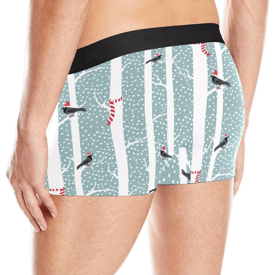 Crows christmas hat scarf Men's All Over Print Boxer Briefs Men's Underwear