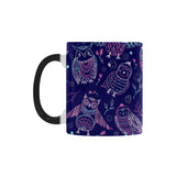 Cute owls pattern boho style ornament Morphing Mug Heat Changing Mug