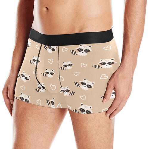 Cute raccoon heart pattern Men's All Over Print Boxer Briefs Men's Underwear