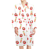 Daruma japanese wooden doll Men's Long Sleeve Belted Night Robe