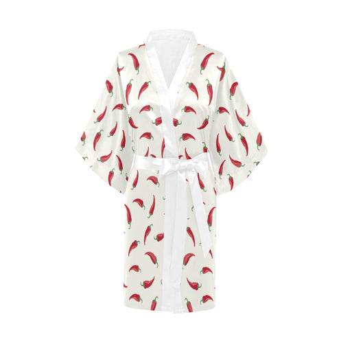 Chili peppers pattern Women's Short Kimono Robe