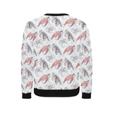 Watercolor sea turtle jellyfish pattern Men's Crew Neck Sweatshirt