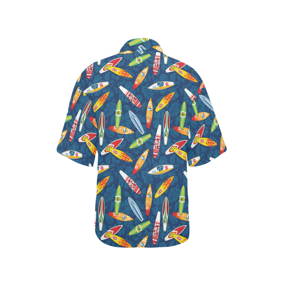 Surfboard Pattern Print Design 01 Women's All Over Print Hawaiian Shirt
