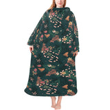 Snake forest pattern Blanket Robe with Sleeves