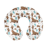 sea lion Seals jellyfish pattern U-Shaped Travel Neck Pillow