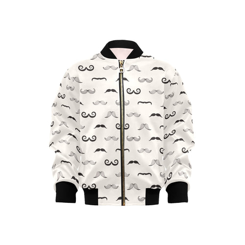 Mustache Beard Pattern Print Design 05 Kids' Boys' Girls' Bomber Jacket