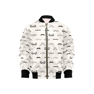 Mustache Beard Pattern Print Design 05 Kids' Boys' Girls' Bomber Jacket
