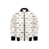 Mustache Beard Pattern Print Design 05 Kids' Boys' Girls' Bomber Jacket