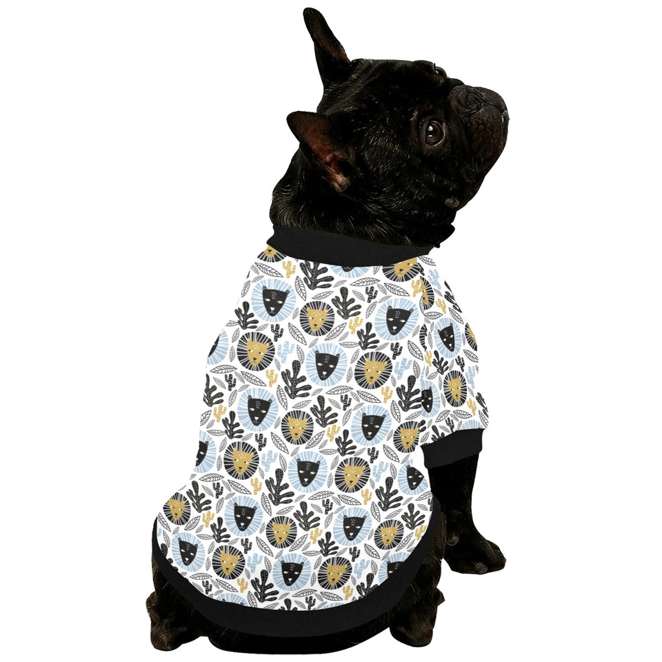 Lion Pattern Print Design 05 All Over Print Pet Dog Round Neck Fuzzy Shirt