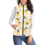 lemon flower leave pattern Women's Padded Vest