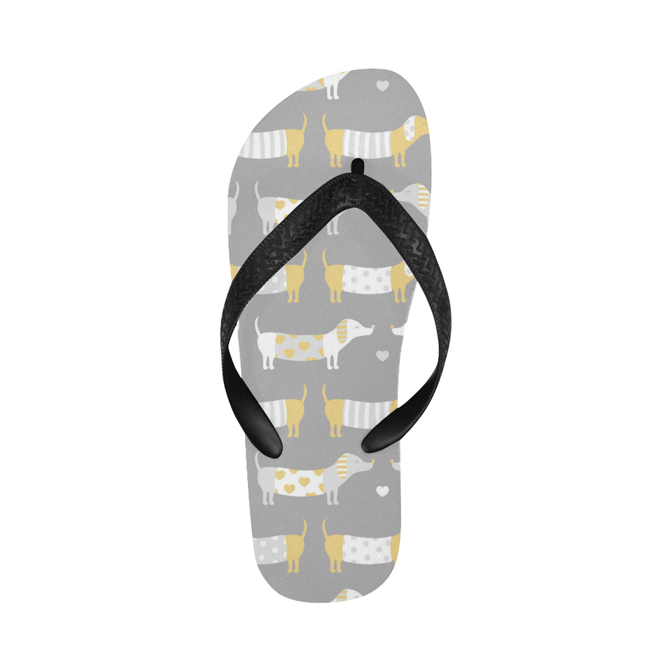 Cute dachshund dog pattern Unisex Flip Flops
