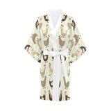Cute rooster chicken cock Women's Short Kimono Robe