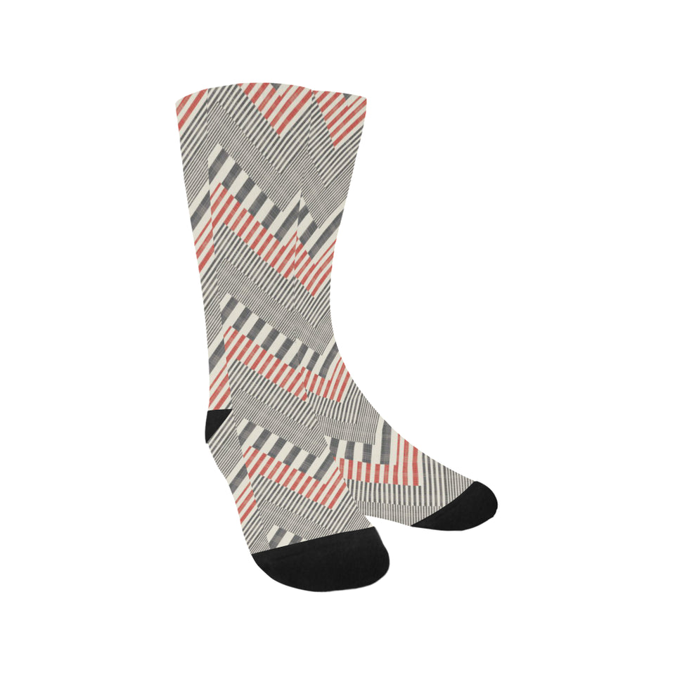 zigzag chevron striped pattern Crew Socks