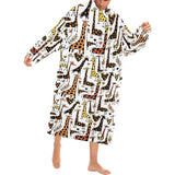 Giraffe Pattern Print Design 05 Blanket Robe with Sleeves