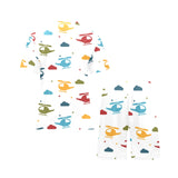 Colorful helicopter pattern Men's V-Neck Short Pajama Set