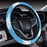 Cute sea lion seal pattern background Car Steering Wheel Cover