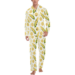 Corn Pattern Print Design 05 Men's Long Pajama Set
