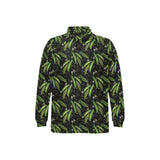 Green Peas Pattern Print Design 02 Men's Long Sleeve Polo Shirt