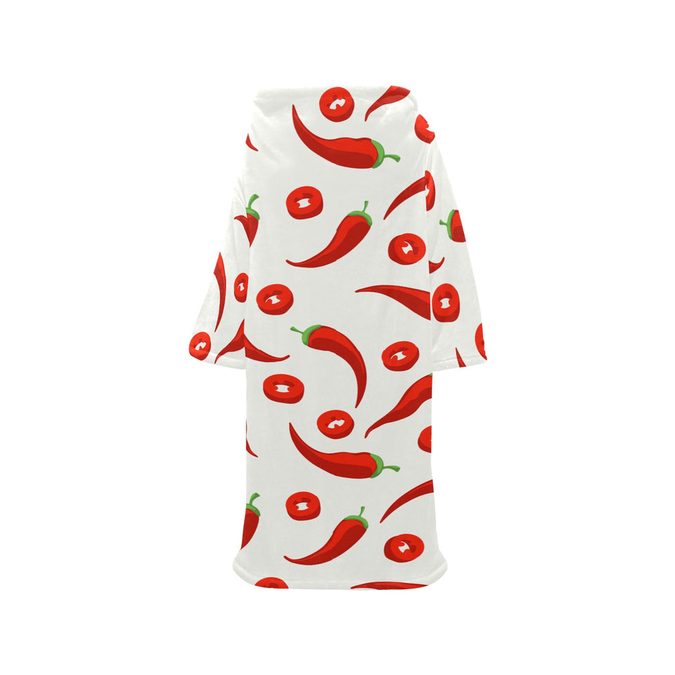 Chili pattern Blanket Robe with Sleeves