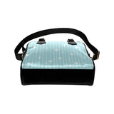 Snowflake pattern blue stripe background Shoulder Handbag