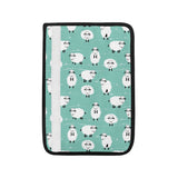 Cute sheep green background Car Seat Belt Cover